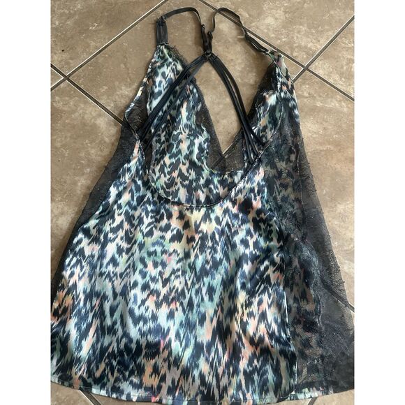 Victoria Secret S Satin Printed Cami Top Slip Gown - Picture 5 of 5